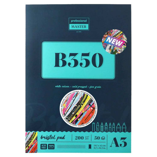 Picture of 200GSM A3 GLUED BRISTOL BOARD 50 PAGES